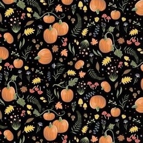 Small Woodland Pumpkins, Black