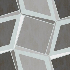 Earthy Boho Style Geometric Checker in geode slate grey