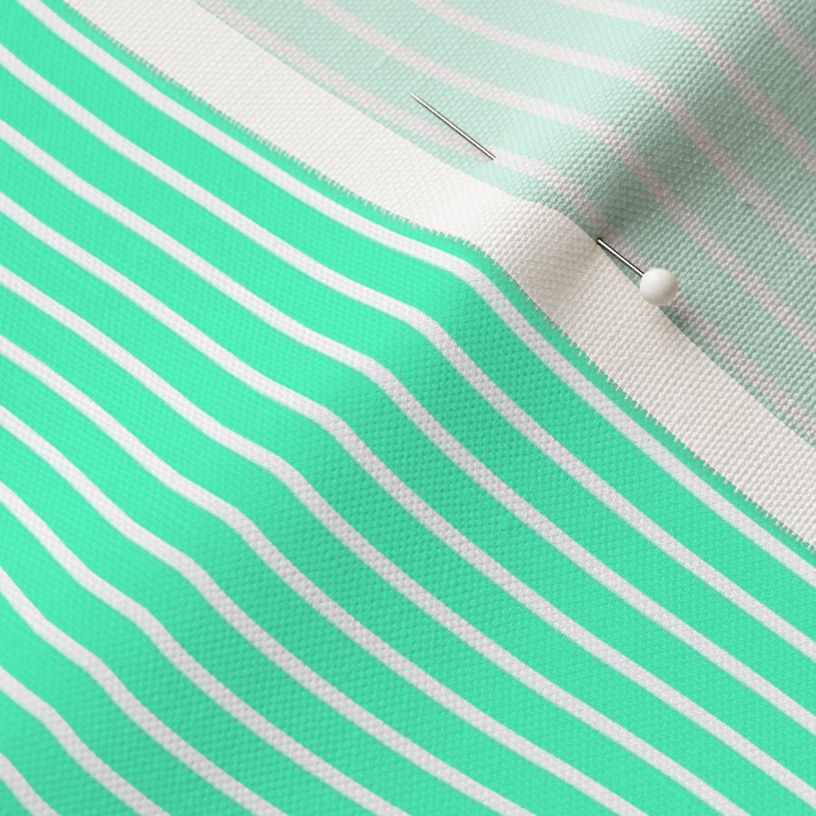 SFGD10 - Miniature Vintage Pinstripes in Seafoam Green and White - quarter inch repeat