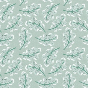 Jacobean Leaves - Mint Green, Large Scale