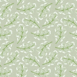 Jacobean Leaves - Soft Green, Large Scale