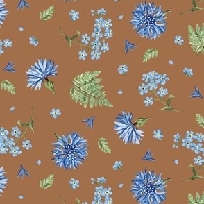 forget-me-nots and cornflowers (terracotta)