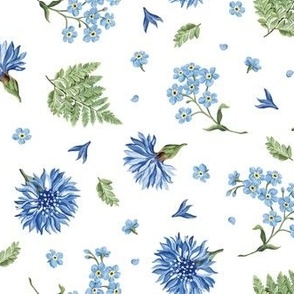 forget-me-nots and cornflowers (white)