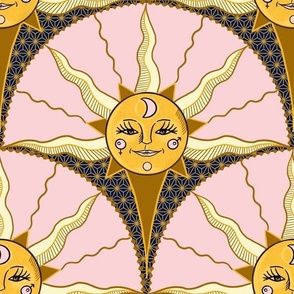 (L) Rising Sun in Mysterious Sky - pink scallop