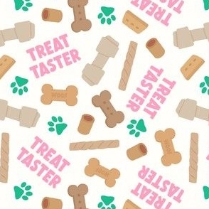 Treat Taster - Dog bones and treats - pink/white - LAD24