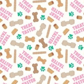 (small scale) Treat Taster - Dog bones and treats - pink/white - LAD24