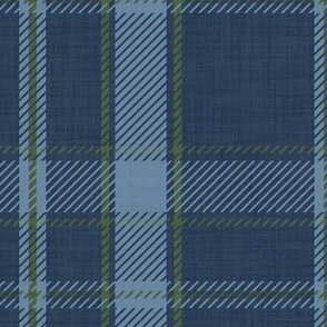 Nordic Christmas Plaid -Midnight Navy Blue- Large Scale
