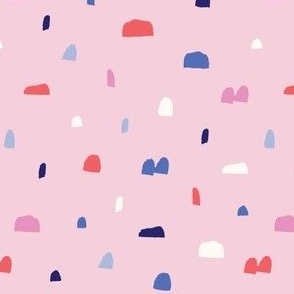 Gumdrop Mountains Geometric Shapes Mounds Monoliths Confetti Pink Red Navy Blue Blender