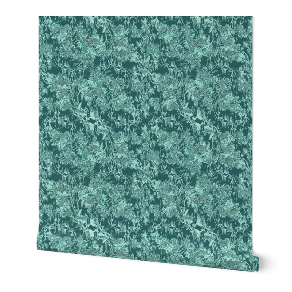 antique floral green