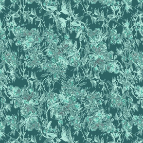 antique floral green