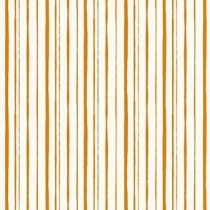 Asymmetrical Vertical Stripe in Cider Orange and White