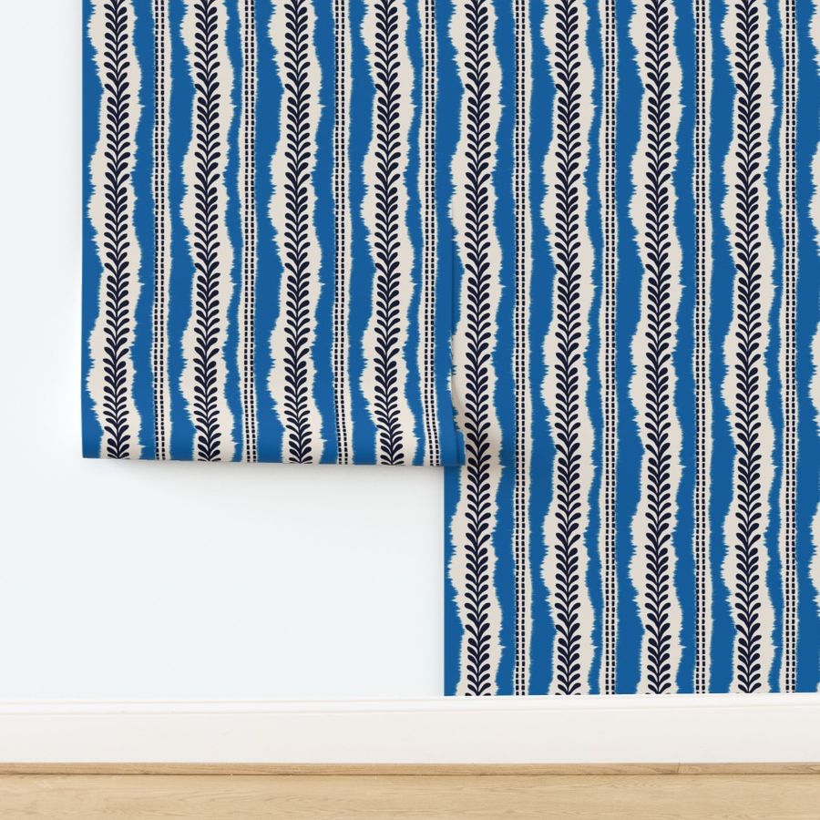 ikat leaf blue