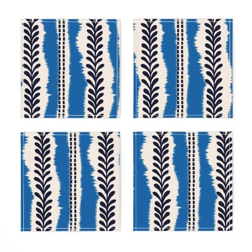 ikat leaf blue