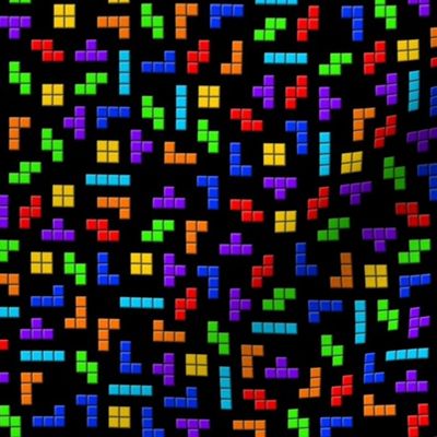 tetris squares on black