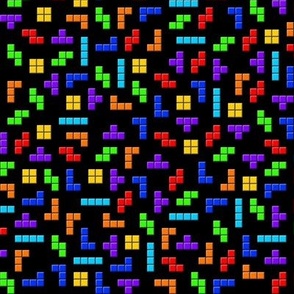tetris squares on black