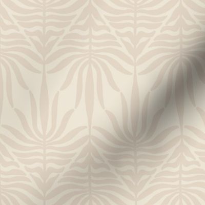 medium - Zigzag palm leaf foliage - waves of symmetric leaves - shades of beige