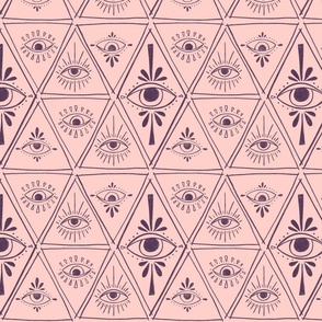 Eye of Providence | Triangle Evil eyes | Pink and Purple