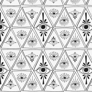 Eye of Providence | Triangle Evil eyes | Black and White 2