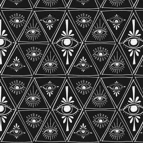 Eye of Providence | Triangle Evil eyes | Black and White