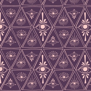 Eye of Providence | Triangle Evil eyes | Purple and Pink