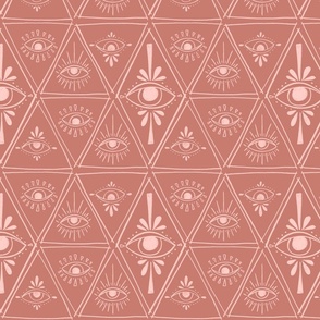 Eye of Providence | Triangle Evil eyes | Terracota and Blush Pink