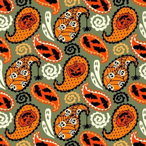 HALLOWEEN Paisley orange (LARGE)