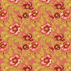 Oily Floral Motif Pink small print