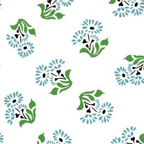 Daisy teal  ditsy scattered