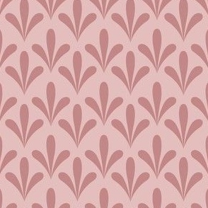 Small - Simple geometric leaves on blush pink for girl nursery