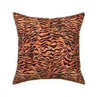 Abstract Textural Tiger Stripe In Orange and Black - Small Scale - 008