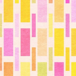 Summer Sunshine Rectangle Check in Pink Yellow and Orange Large