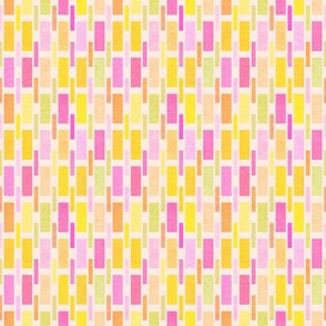 Summer Sunshine Rectangle Check in Pink Yellow and Orange Small