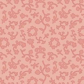 Whimsical Peach Ditzy Pieces On Pink