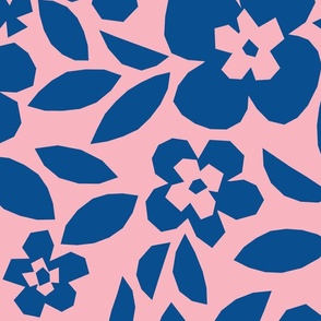 papercut flowers (pink puff/lapis lazuli)