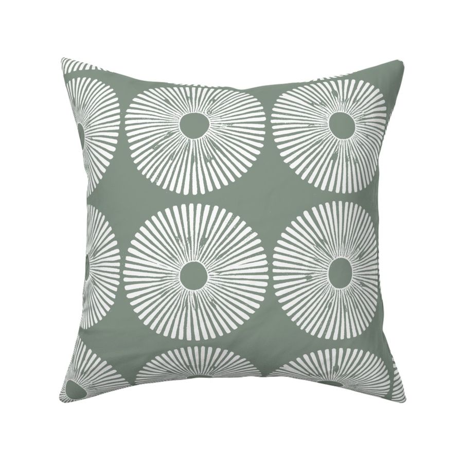 Japanese Inspired Sun Furoshiki - Green Grey - Japanese Gift Wrap