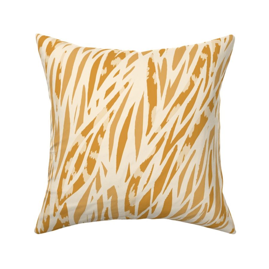 mixed Wild Animal Print - tiger stripes aesthetic - Mustard Gold Cream