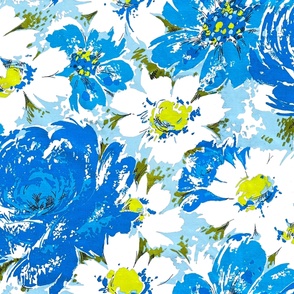 Melissa Vintage Blue Floral - Jumbo 48" Repeat