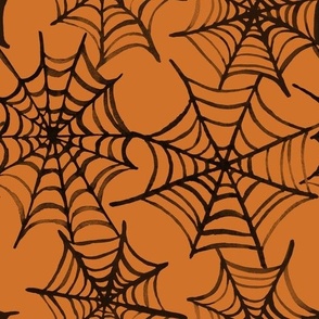Spider Webs on Orange
