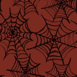Spider Webs on Crimson