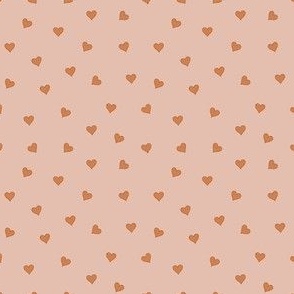 XS/Mini Hearts // Orange on Pink