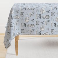 'Bad Kitty' Toile (blue)