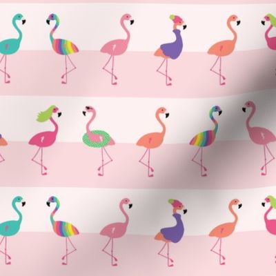 Fun Flamingo Stripes - Large