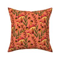 Autumn Mushroom Forest - Salmon Pink - Medium