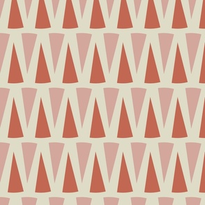 Abstract-faded-pink-and-terracotta-red-triangle-zigzag-on-vintage-sand-beige-grey-white-XL-jumbo