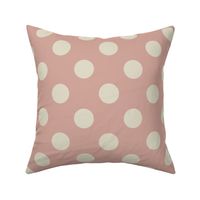 Sand-beige-white-regular-polka-dots-on-vintage-kitschy-faded-dirty-dutsy-pink---XL-jumbo