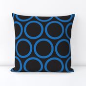 Inverted Circles of Blue and Black Background/Large Scale/Circles ~5"/Black Plus One Collection