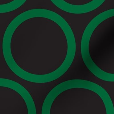 Inverted Circles of Green, Black Background/Large Scale/Circles ~5"/Black Plus One Collection