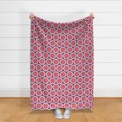 Plum Circles of Red & Pink,  Wine Backgroungd/Large Scale/Circles ~5"/Cozy Picnic Flavors Collection