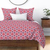 Plum Circles of Red & Pink,  Wine Backgroungd/Large Scale/Circles ~5"/Cozy Picnic Flavors Collection