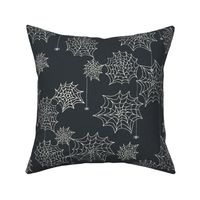 Spooky Spiderwebs - Large Scale - on Warm Black 